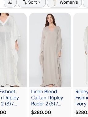 Ripley rader Elegant Cream Maxi V-Neck Caftan